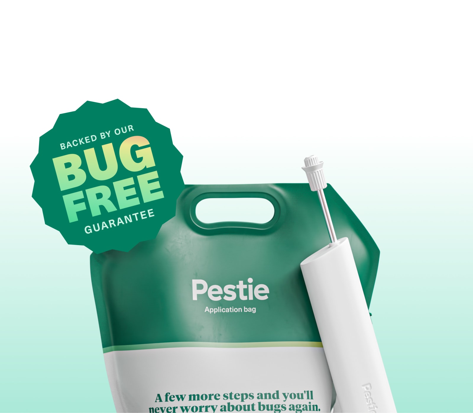 Application bag with the Bug-Free Guarantee stamp
