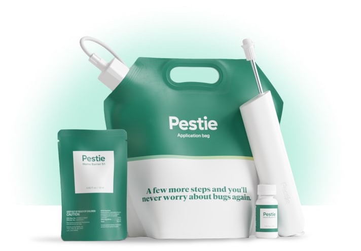 Pestie Smart Pest Plan product shot with green gradient background