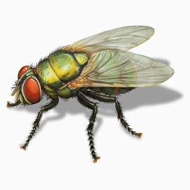 Illustration of a Green Bottle Fly.